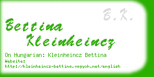 bettina kleinheincz business card